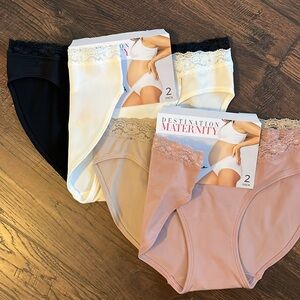 4-Pair Destination Maternity Lace Cooling Seamless Under Belly Bikini Panties